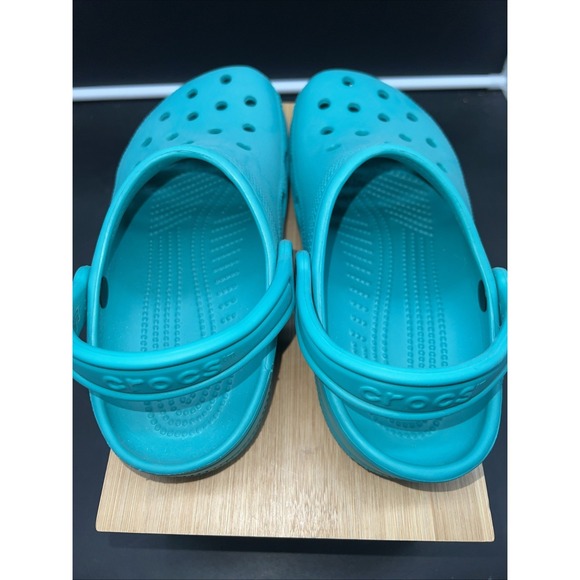 Crocs Classic Clogs Crocband Rubber Teal Green Water Shoes Mules Size M5 W7 - Picture 5 of 8